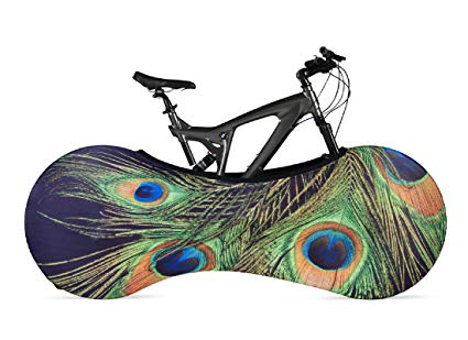 VELOSOCK Bicycle Bike Cover PEACOCK for Indoor Storage - Keeps floors and walls DIRT-FREE - Fits 99% of ALL ADULT Bicycles