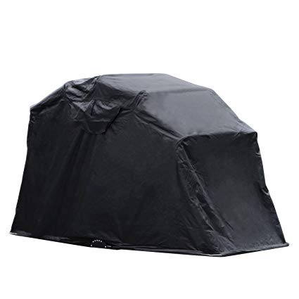 Popsport Motorcycle Shelter Storage Black Oxford 600D Waterproof Motorbike Cover Large Motorbike Storage Tent for Protecting Motorcycle