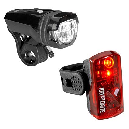 Kryptonite Alley F-275 & Avenue r-19 Front & Rear Set, Bright LED, 5 Modes, USB Rechargeable Bicycle Lights