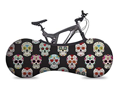 VELOSOCK Bicycle Bike Cover SKULLS for Indoor Storage - Keeps floors and walls DIRT-FREE - Fits 99% of ALL ADULT Bicycles