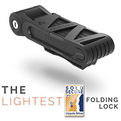 FOLDYLOCK COMPACT BIKE LOCK | Heavy Duty Bicycle Security Chain Lock Steel Bars| Carrying Case Included| Unfolds to 80Cm/31.5”
