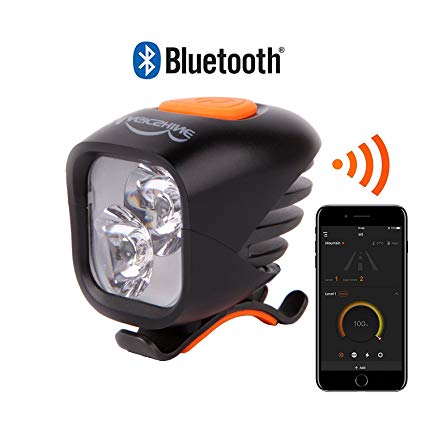 Magicshine NEW 2018 MJ 902B Bluetooth Bicycle Headlight, 2xCREE LED 1600 lumens max actual output, USB rechargeable 5.2 Ah high capacity battery pack, customizable for mountain biking road cycling.