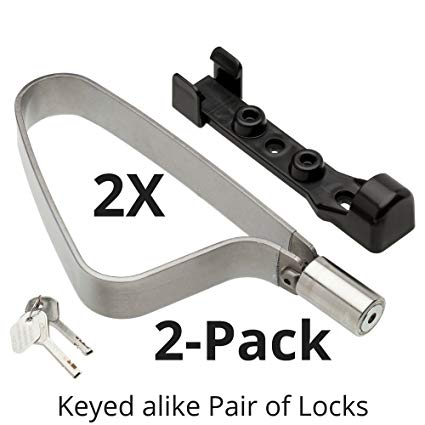 TIGR mini 2-Pack: 2 Bike Locks & 4 Keys (Keyed Alike) & 2 Mounting Clips