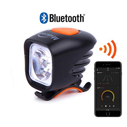 Magicshine NEW 2018 MJ 900B Bluetooth Bike Front Light, Single CREE LED with 1000 lumen max output. USB rechargeable and waterproof battery pack ideal for urban and road cycling, or MTB helmet light.
